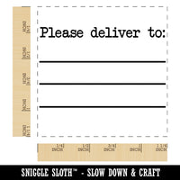 Please Deliver To with Blank Lines Square Rubber Stamp for Stamping Crafting