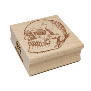 Realistic Human Skull Square Rubber Stamp for Stamping Crafting