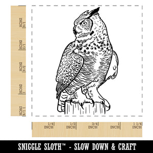 Regal Great Horned Owl Square Rubber Stamp for Stamping Crafting