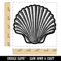 Scallop Seashell Hashmark Shaded Beach Shell Square Rubber Stamp for Stamping Crafting