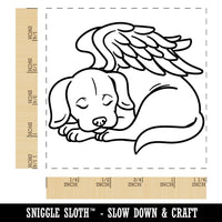 Sleeping Angel Dog Loss of Pet Square Rubber Stamp for Stamping Crafting