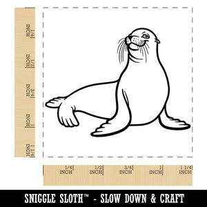 Smug Sea Lion Square Rubber Stamp for Stamping Crafting