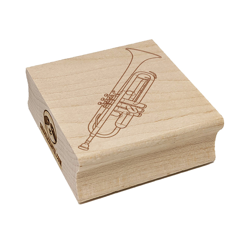 Trumpet Brass Musical Instrument Square Rubber Stamp for Stamping Crafting