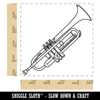 Trumpet Brass Musical Instrument Square Rubber Stamp for Stamping Crafting