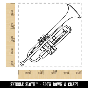 Trumpet Brass Musical Instrument Square Rubber Stamp for Stamping Crafting