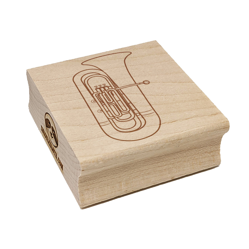 Tuba Brass Musical Instrument Square Rubber Stamp for Stamping Crafting