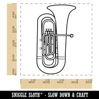 Tuba Brass Musical Instrument Square Rubber Stamp for Stamping Crafting