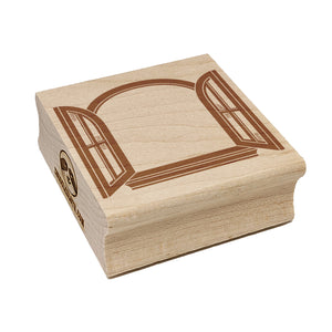 Window with Open Shutters Cottage Style Square Rubber Stamp for Stamping Crafting