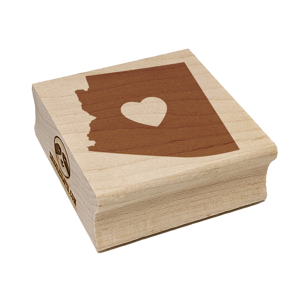 Arizona State with Heart Square Rubber Stamp for Stamping Crafting
