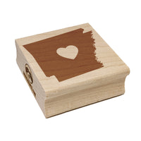 Arkansas State with Heart Square Rubber Stamp for Stamping Crafting