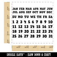 Perpetual Calendar Date Fill-In with Days of the Week Month Square Rubber Stamp for Stamping Crafting