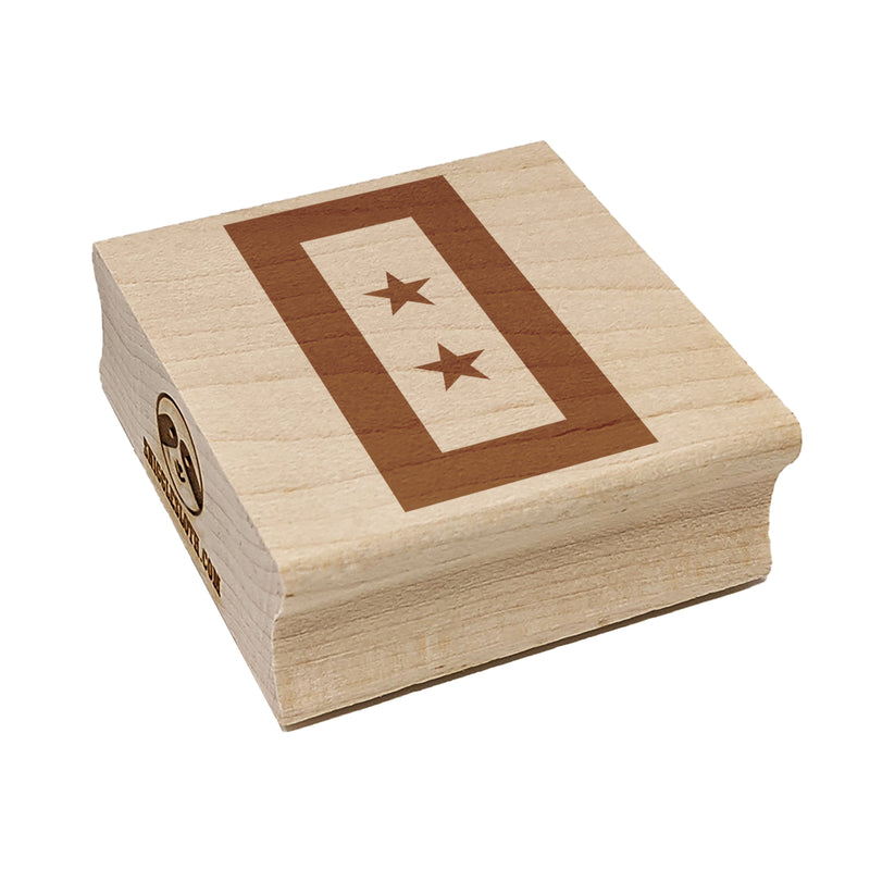 Blue Gold 2 Star Military Service Flag Square Rubber Stamp for Stamping Crafting