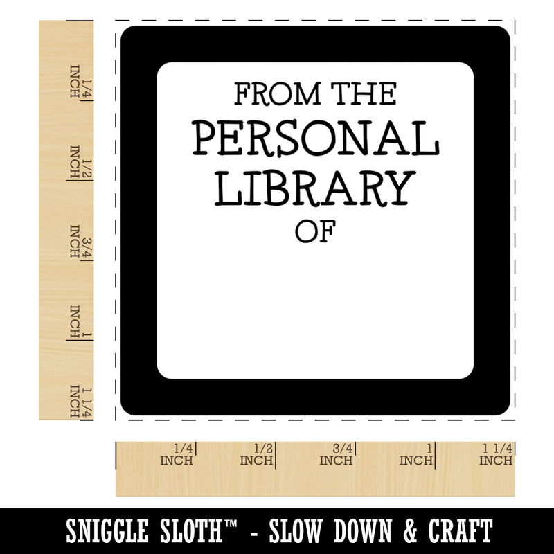 From the Personal Library Book Fill-In Rounded Corners Border Square Rubber Stamp for Stamping Crafting
