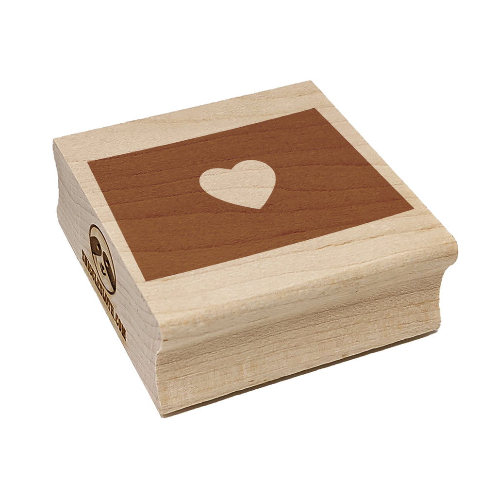 Colorado State with Heart Square Rubber Stamp for Stamping Crafting
