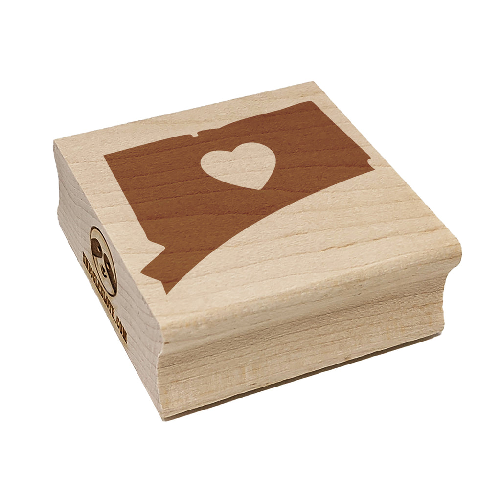 Connecticut State with Heart Square Rubber Stamp for Stamping Crafting