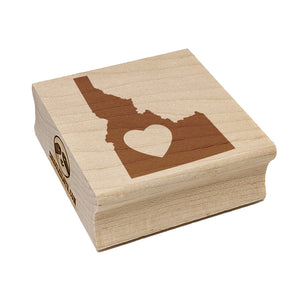 Idaho State with Heart Square Rubber Stamp for Stamping Crafting