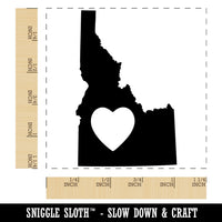 Idaho State with Heart Square Rubber Stamp for Stamping Crafting