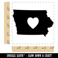 Iowa State with Heart Square Rubber Stamp for Stamping Crafting