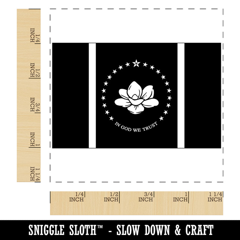 Mississippi Magnolia State Flag Square Rubber Stamp for Stamping Crafting