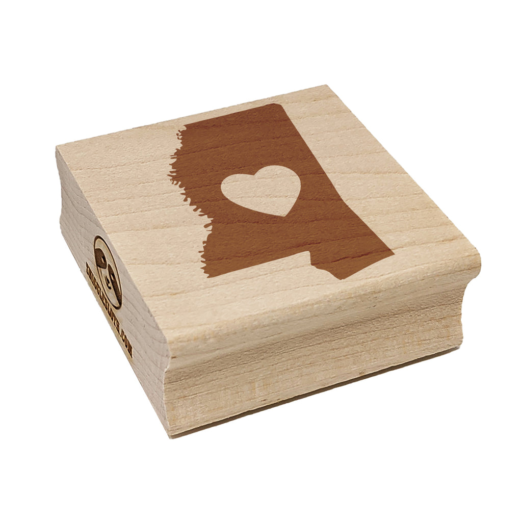 Mississippi State with Heart Square Rubber Stamp for Stamping Crafting