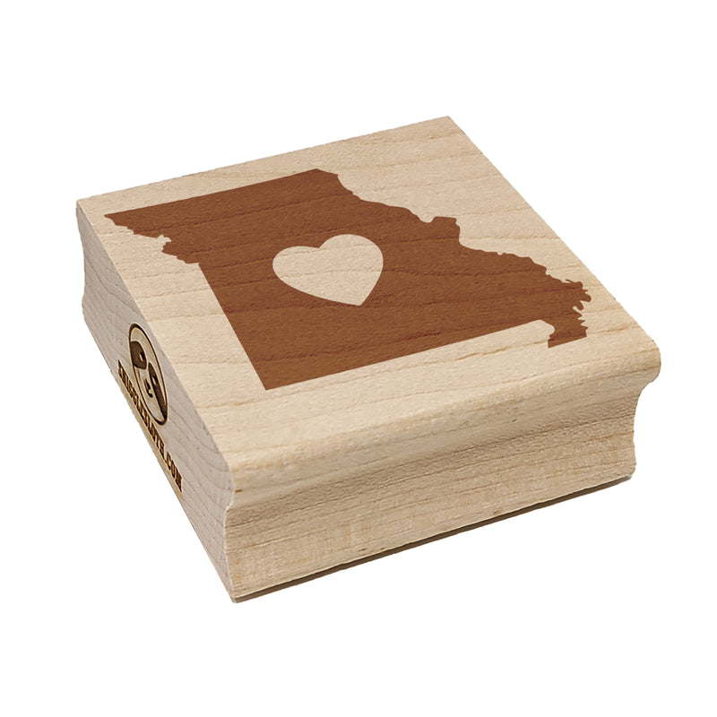 Missouri State with Heart Square Rubber Stamp for Stamping Crafting