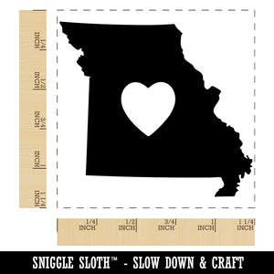 Missouri State with Heart Square Rubber Stamp for Stamping Crafting