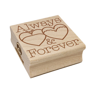 Mrs and Mrs Always and Forever Wedding Gown Hearts Square Rubber Stamp for Stamping Crafting