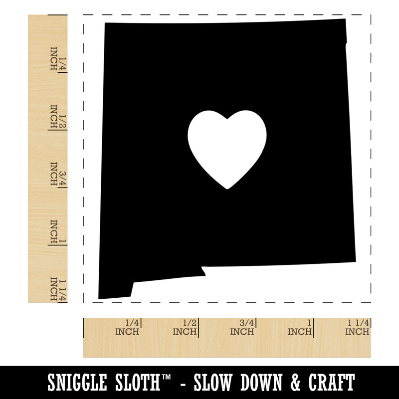 New Mexico State with Heart Square Rubber Stamp for Stamping Crafting