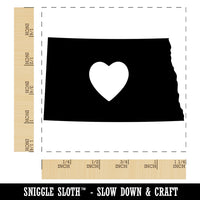 North Dakota State with Heart Square Rubber Stamp for Stamping Crafting