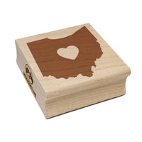 Ohio State with Heart Square Rubber Stamp for Stamping Crafting