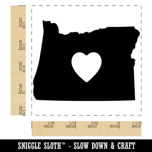 Oregon State with Heart Square Rubber Stamp for Stamping Crafting