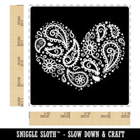 Paisley Heart On Square Square Rubber Stamp for Stamping Crafting