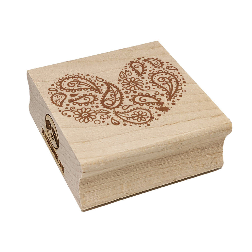 Paisley Heart Square Rubber Stamp for Stamping Crafting