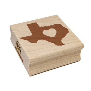 Texas State with Heart Square Rubber Stamp for Stamping Crafting