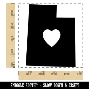 Utah State with Heart Square Rubber Stamp for Stamping Crafting