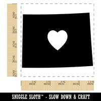 Wyoming State with Heart Square Rubber Stamp for Stamping Crafting
