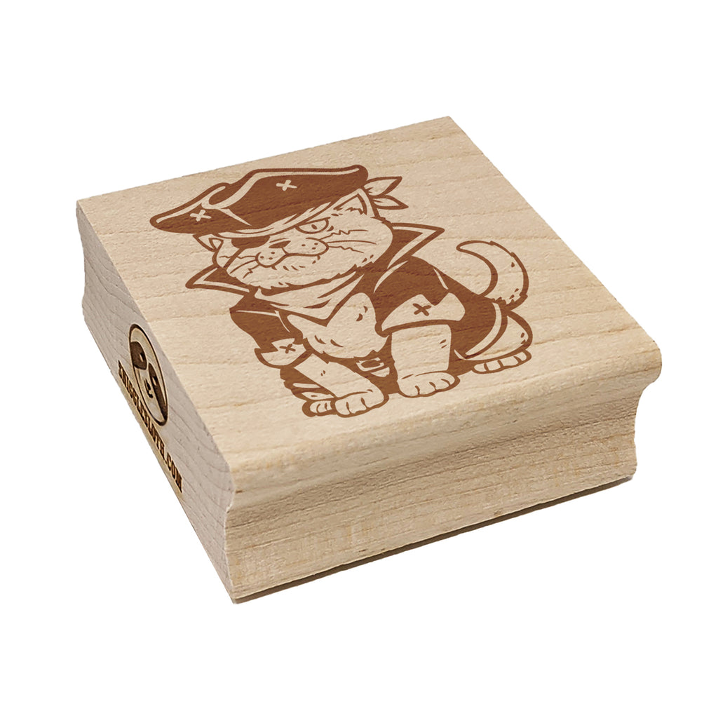 Captain Pirate Cat Square Rubber Stamp for Stamping Crafting