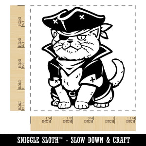 Captain Pirate Cat Square Rubber Stamp for Stamping Crafting