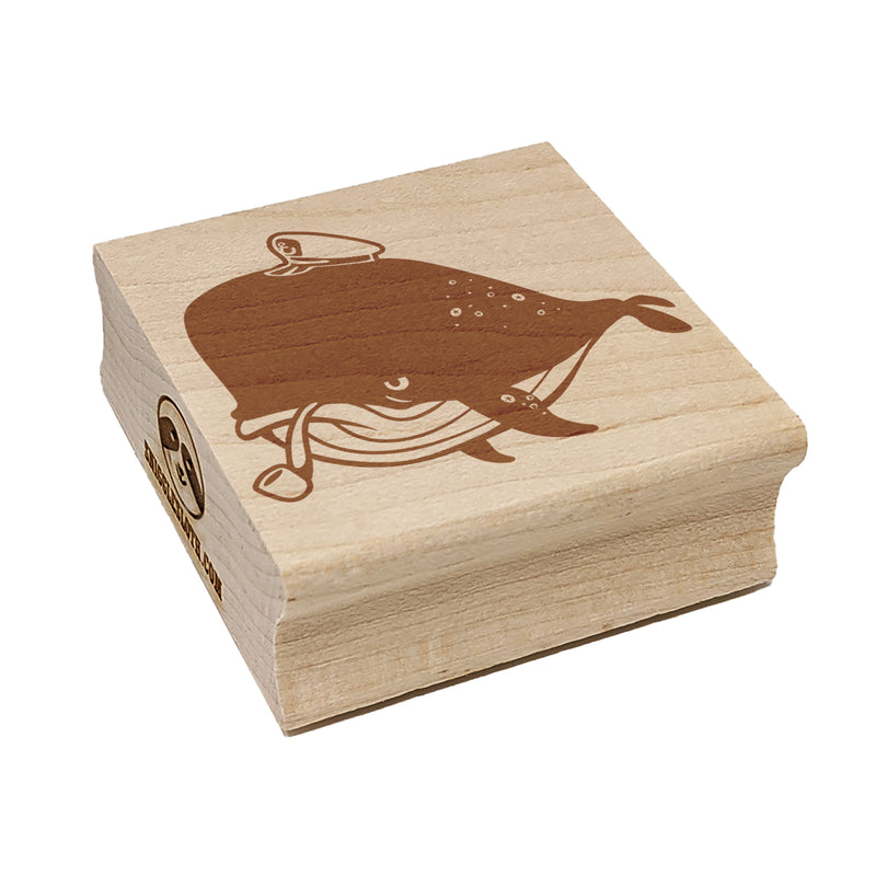 Captain Whale of the Salty Sea Square Rubber Stamp for Stamping Crafting