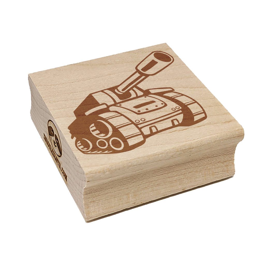 Cartoon Military Army Tank Square Rubber Stamp for Stamping Crafting