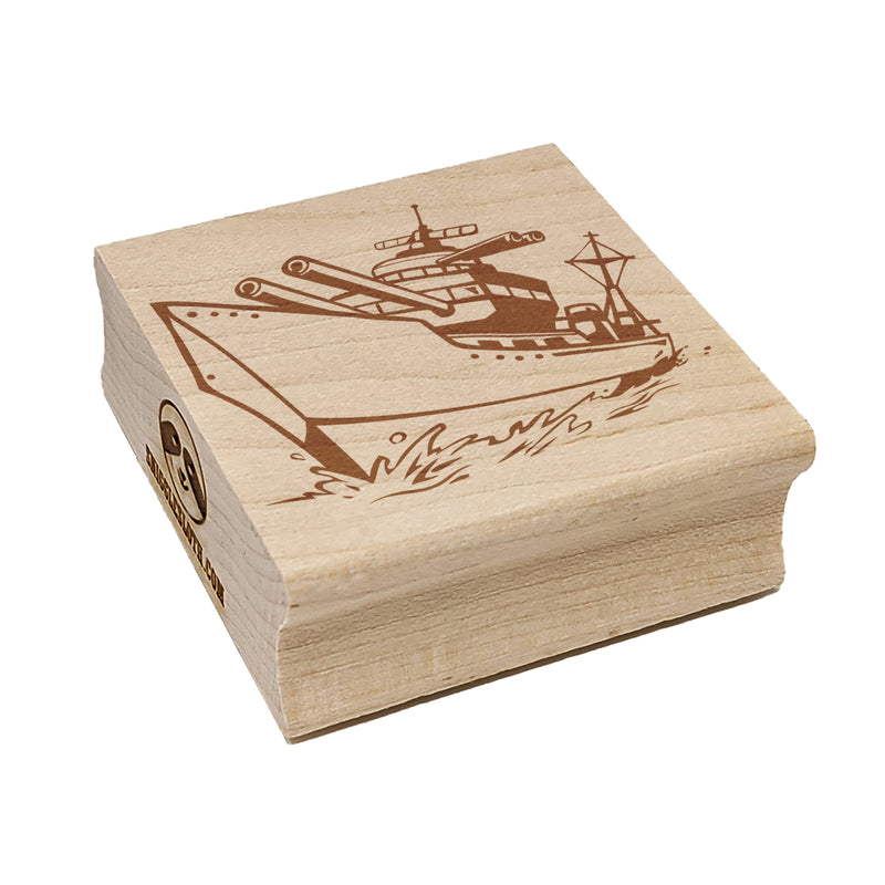 Cartoon Navy Battleship Square Rubber Stamp for Stamping Crafting