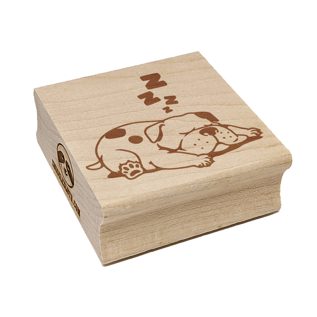 Chubby Spotted Dog Sleeping Square Rubber Stamp for Stamping Crafting