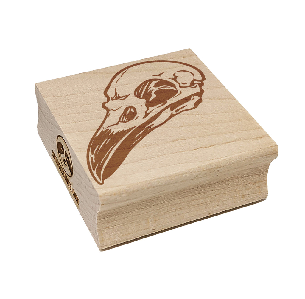 Crow Raven Bird Skull Square Rubber Stamp for Stamping Crafting