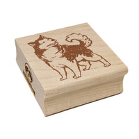 Curious Alaskan Malamute Dog Square Rubber Stamp for Stamping Crafting