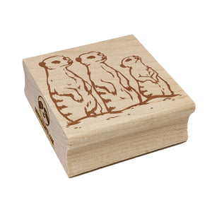 Curious Meerkat Family Square Rubber Stamp for Stamping Crafting