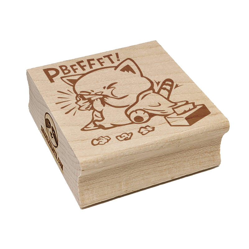 Cute Sick Cat Blowing Nose Square Rubber Stamp for Stamping Crafting