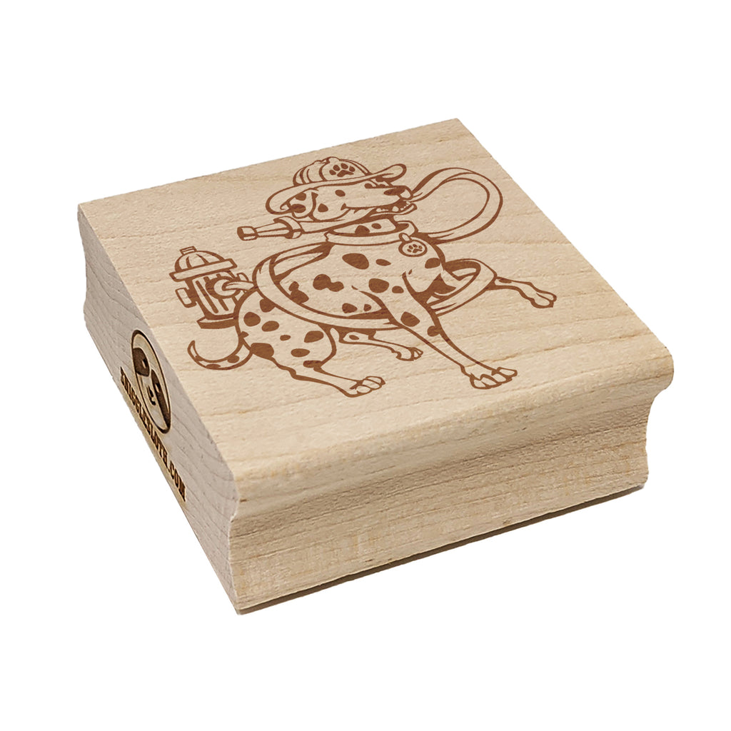 Dalmatian Fire Fighter Dog Square Rubber Stamp for Stamping Crafting