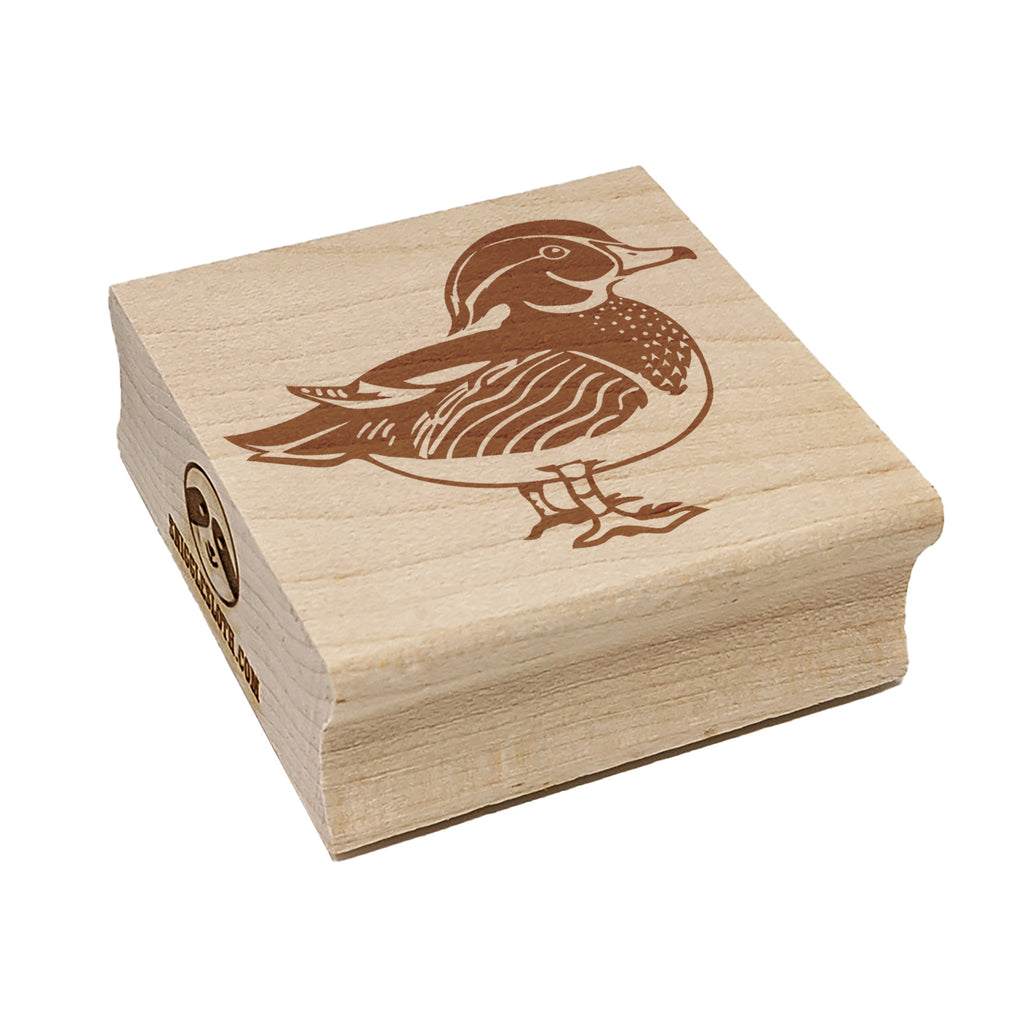 Elegant Wood Duck Square Rubber Stamp for Stamping Crafting