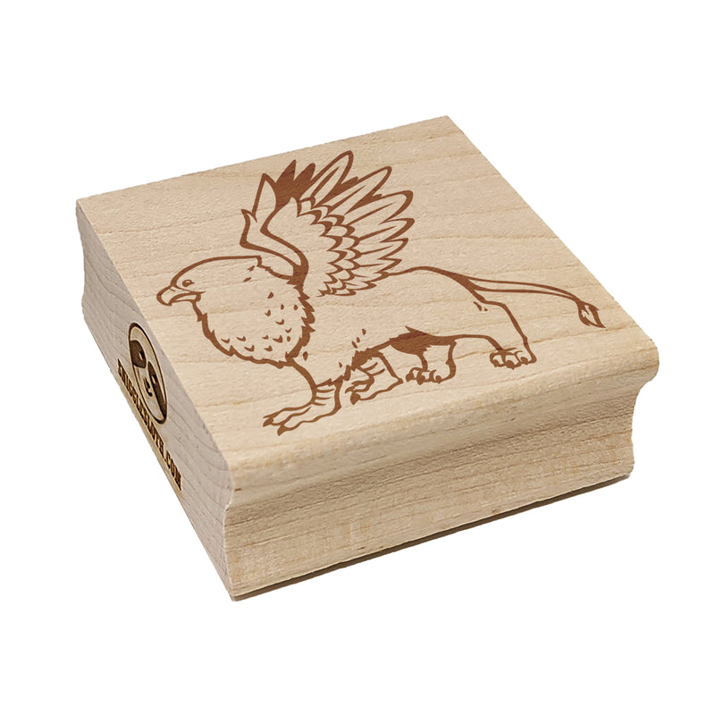 Enchanting Mythical Creature Griffin Square Rubber Stamp for Stamping Crafting