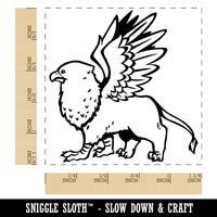 Enchanting Mythical Creature Griffin Square Rubber Stamp for Stamping Crafting